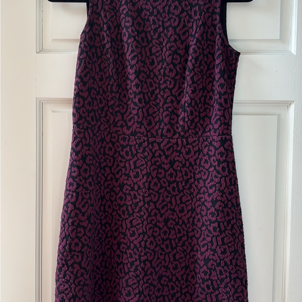 LOFT Purple Sheath Mini Dress Sleeveless Crew Neck